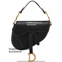 Christian Dior Saddle Super Fake Bag |Black Grained Calfskin Leather